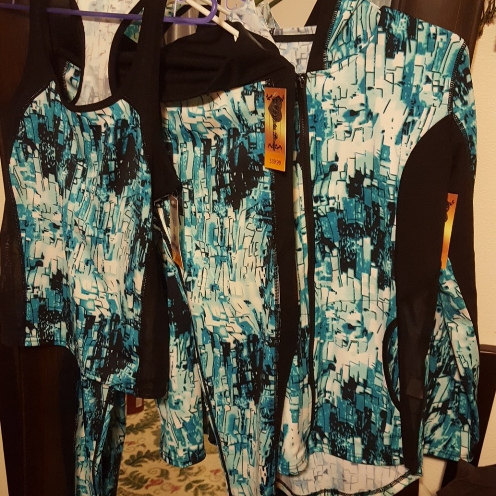 Top..pants. light sweater.large. three piece set